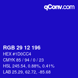 Color code: RGB 29 12 196 | qconv.com