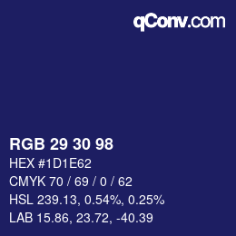カラーコード: RGB 29 30 98 | qconv.com