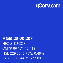 Código de color: RGB 29 60 207 | qconv.com