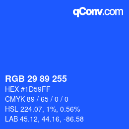 Código de color: RGB 29 89 255 | qconv.com