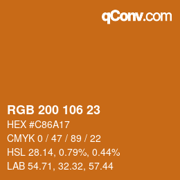 Farbcode: RGB 200 106 23 | qconv.com