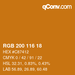 カラーコード: RGB 200 116 18 | qconv.com