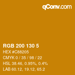 Code couleur: RGB 200 130 5 | qconv.com