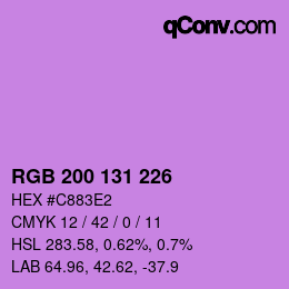 Code couleur: RGB 200 131 226 | qconv.com