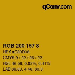 Código de color: RGB 200 157 8 | qconv.com