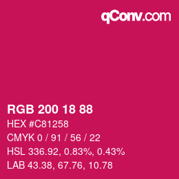 Código de color: RGB 200 18 88 | qconv.com