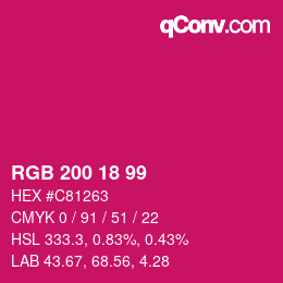 Color code: RGB 200 18 99 | qconv.com