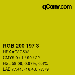 カラーコード: RGB 200 197 3 | qconv.com