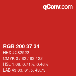 Code couleur: RGB 200 37 34 | qconv.com