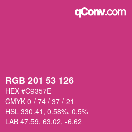 Code couleur: RGB 201 53 126 | qconv.com