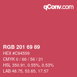 Código de color: RGB 201 69 89 | qconv.com