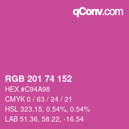 カラーコード: RGB 201 74 152 | qconv.com