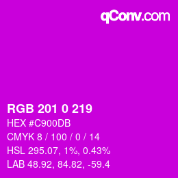 カラーコード: RGB 201 0 219 | qconv.com