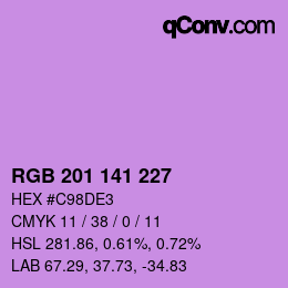 カラーコード: RGB 201 141 227 | qconv.com