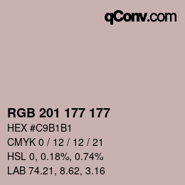 Color code: RGB 201 177 177 | qconv.com