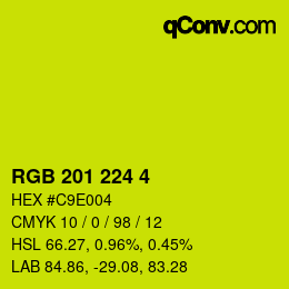 カラーコード: RGB 201 224 4 | qconv.com