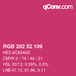 カラーコード: RGB 202 52 109 | qconv.com