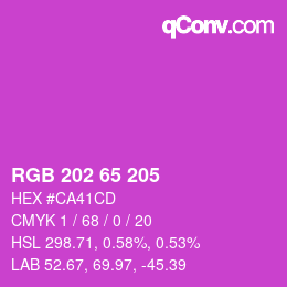 Código de color: RGB 202 65 205 | qconv.com