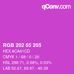 Código de color: RGB 202 65 205 | qconv.com