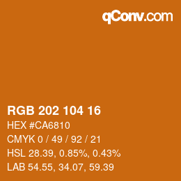 Código de color: RGB 202 104 16 | qconv.com
