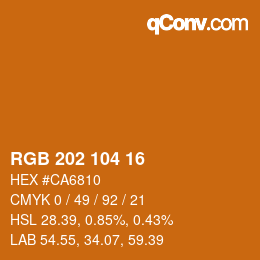 Código de color: RGB 202 104 16 | qconv.com