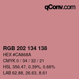 Code couleur: RGB 202 134 138 | qconv.com