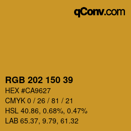 Código de color: RGB 202 150 39 | qconv.com