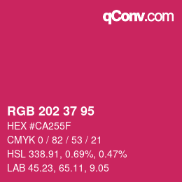 Code couleur: RGB 202 37 95 | qconv.com