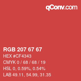 Código de color: RGB 207 67 67 | qconv.com