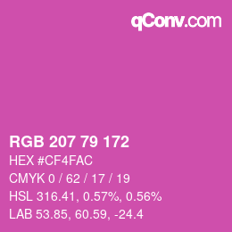 Code couleur: RGB 207 79 172 | qconv.com