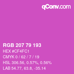 Code couleur: RGB 207 79 193 | qconv.com