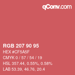 Color code: RGB 207 90 95 | qconv.com