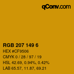 Farbcode: RGB 207 149 6 | qconv.com