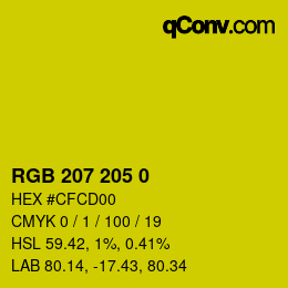 カラーコード: RGB 207 205 0 | qconv.com