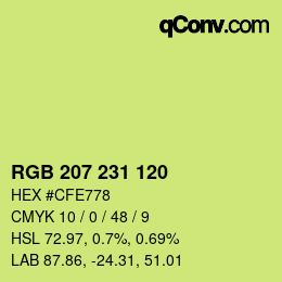 カラーコード: RGB 207 231 120 | qconv.com