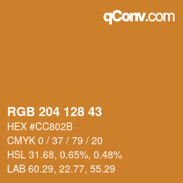 カラーコード: RGB 204 128 43 | qconv.com