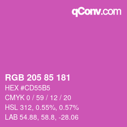 Color code: RGB 205 85 181 | qconv.com