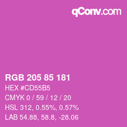 Color code: RGB 205 85 181 | qconv.com