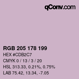 Color code: RGB 205 178 199 | qconv.com