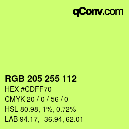 Code couleur: RGB 205 255 112 | qconv.com