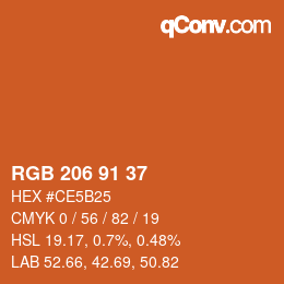 Code couleur: RGB 206 91 37 | qconv.com