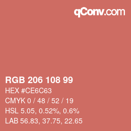 Code couleur: RGB 206 108 99 | qconv.com