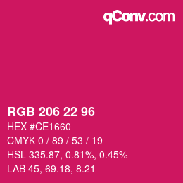 Code couleur: RGB 206 22 96 | qconv.com