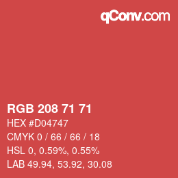 Color code: RGB 208 71 71 | qconv.com