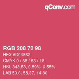 Code couleur: RGB 208 72 98 | qconv.com