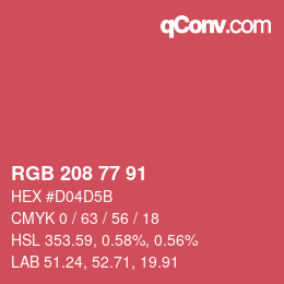 Color code: RGB 208 77 91 | qconv.com