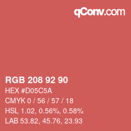 Farbcode: RGB 208 92 90 | qconv.com