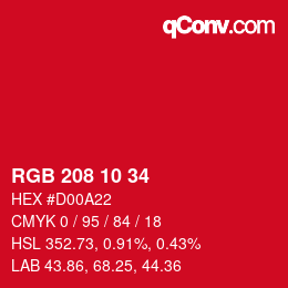 Code couleur: RGB 208 10 34 | qconv.com