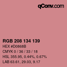 Code couleur: RGB 208 134 139 | qconv.com