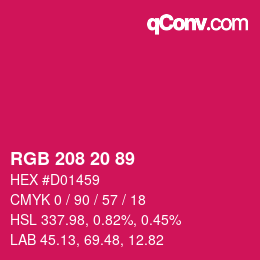 Color code: RGB 208 20 89 | qconv.com